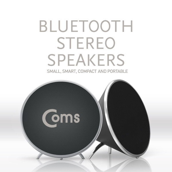 Coms 명품 2채널 블루투스 스테레오 스피커 / Black (포터블/AUX/블루투스 v4.1)