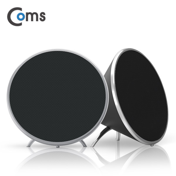 Coms 명품 2채널 블루투스 스테레오 스피커 / Black (포터블/AUX/블루투스 v4.1)