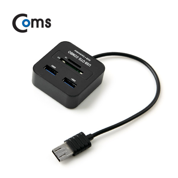 Coms OTG 카드리더기(USB/Micro 5P), 2in1 USB 2.0 2Port, SD/Micro SD