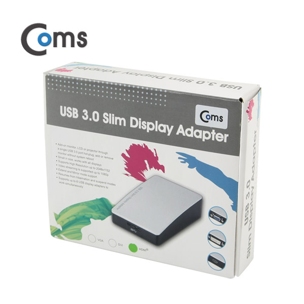 Coms USB 3.0 컨버터 (DVI용) AN3450, 2048*1152(dispkaylink 칩 사용)