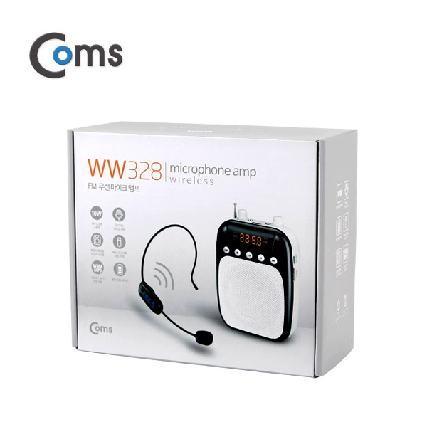 Coms 휴대용 무선 마이크 앰프(스피커) Black