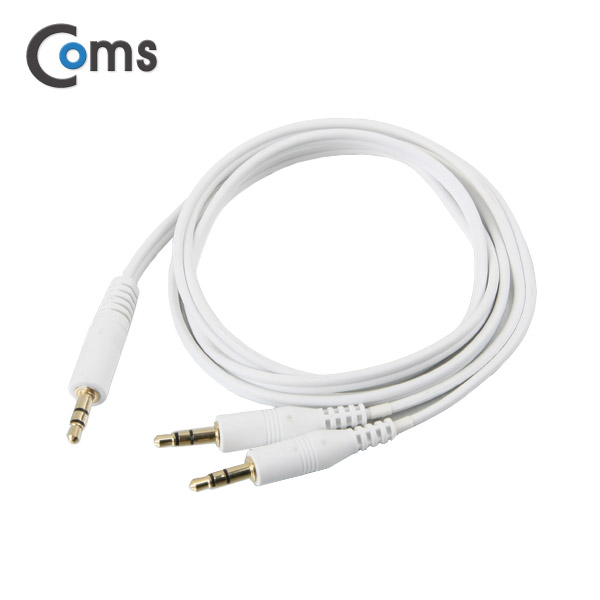 Coms 스테레오 케이블 Y형 1M White/Stereo