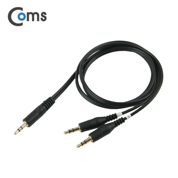 Coms 스테레오 케이블 Y형 1M Black/Stereo