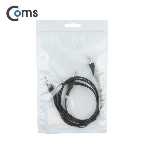 Coms 스테레오 케이블 Y형 1M Black/Stereo
