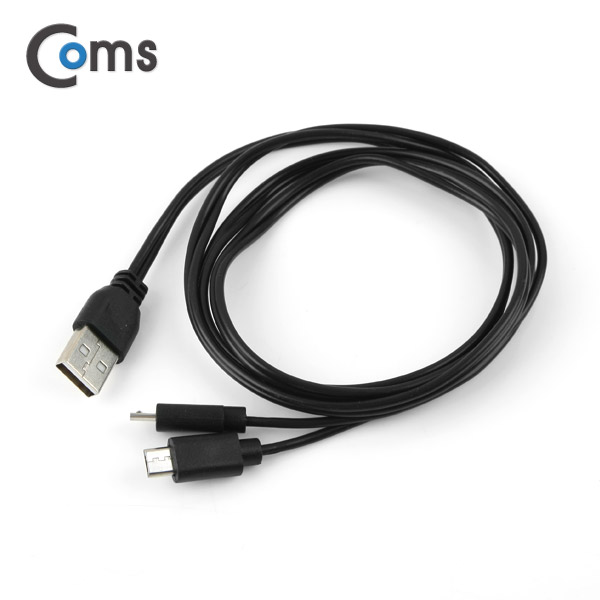 Coms USB/Micro USB(B) 케이블 Y형 1M Black