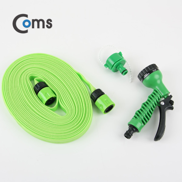 Coms 가정용 호스 세트/플랫형 (호스 10M) - 매직호스/스프레이건/연결젠더