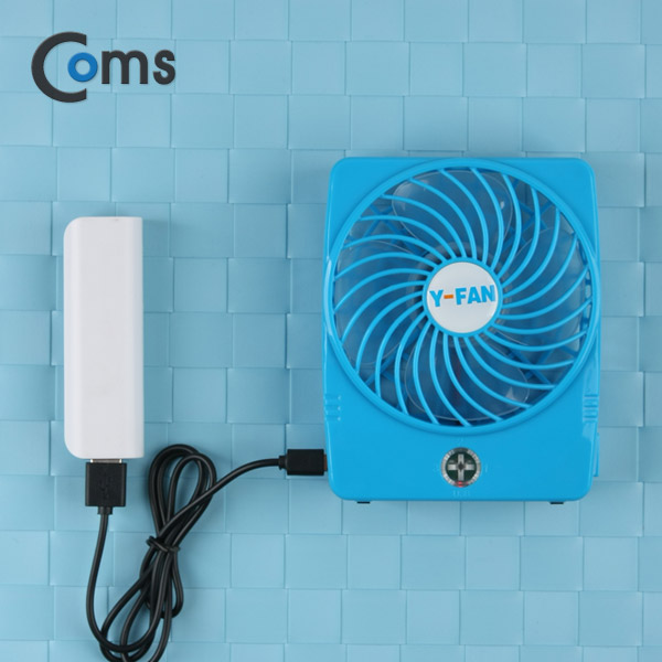 Coms 자바라 집게형 토네이도 USB 선풍기 (18650 충전) 90mm, Blue / FAN /evn2