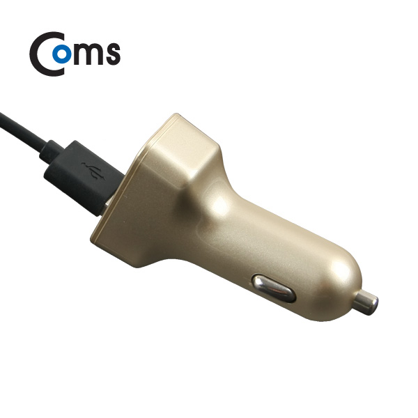 Coms 차량용 초고속 USB 충전기 (DC 시가잭) USB 3P/골드, 5V 1A/ 2.4A (MAX 4.4A)/ 시거잭