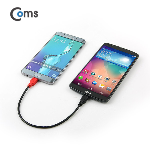 Coms 배터리 공유 케이블(빨대), Black/Red