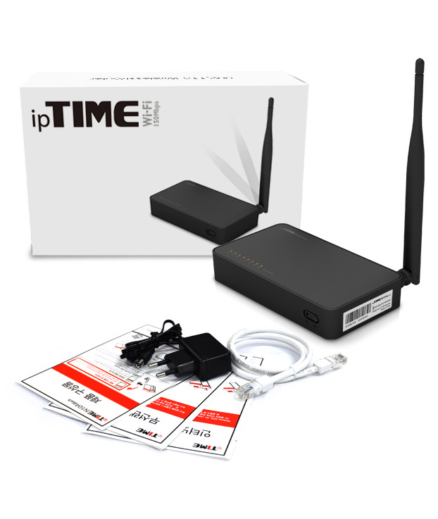 ipTIME N104 Black 유무선공유기, 안테나1개, 4포트