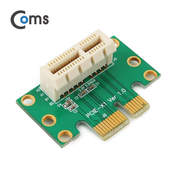 Coms Express PCI 연장 아답터(1X배속) Short, ㄱ자꺾임(꺽임)