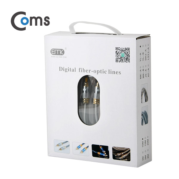 Coms 오디오광 Optical 케이블(8∮/각-각) 최고급, Silver, 10M
