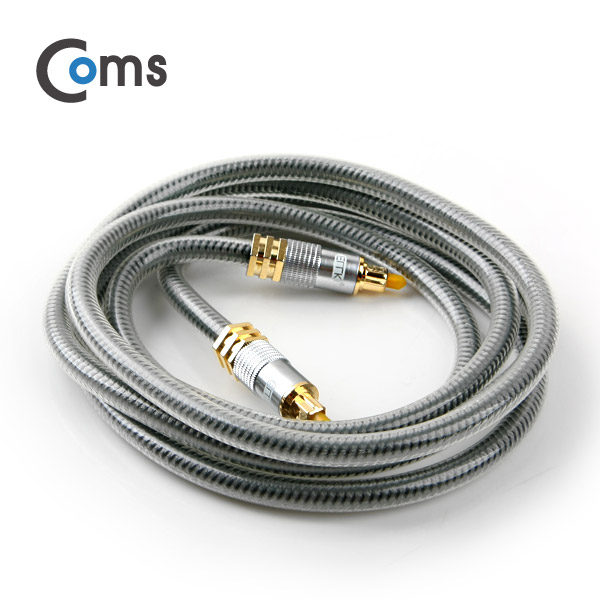 Coms 오디오광 Optical 케이블(8∮/각-각) 최고급, Silver, 2M