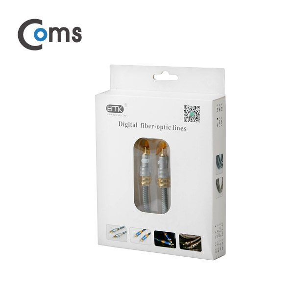 Coms 오디오광 Optical 케이블(8∮/각-각) 최고급, Silver, 1M