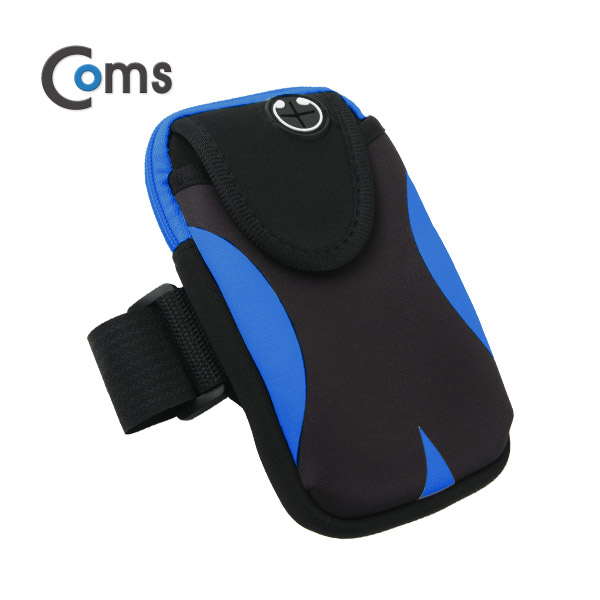 Coms 스마트폰 암밴드, 이어폰 홀 Blue