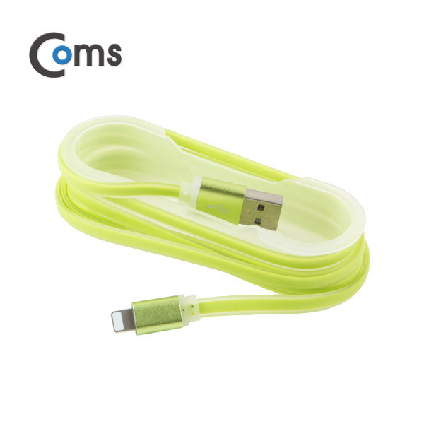 Coms IOS 8핀(8Pin) 케이블 1.5M/Green, 정리홀더