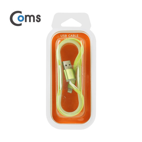Coms IOS 8핀(8Pin) 케이블 1.5M/Green, 정리홀더