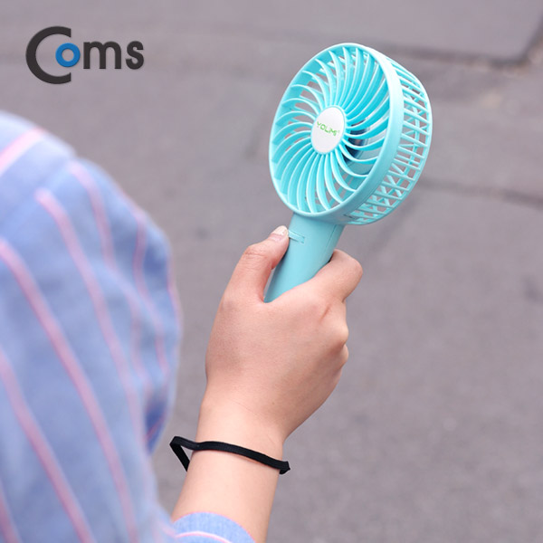 Coms USB 선풍기 (18650 충전)90mm, 토네이도/Grip형, Blue / evn2