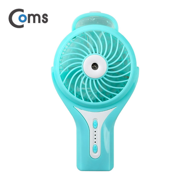 Coms USB 분무기 선풍기 (리튬 배터리 충전) 90mm, Sky Blue