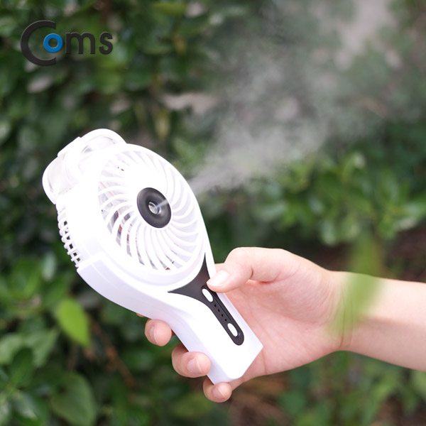 Coms USB 분무기 선풍기 (리튬 배터리 충전) 90mm, Green