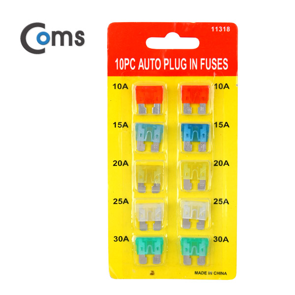 Coms 휴즈(차량용/신형, 10pcs Set(10/15/20/25/30A) / 퓨즈