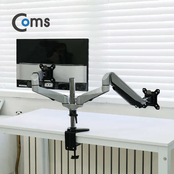 Coms 듀얼 모니터 거치대 / 회전 삼관절 ARM형, 1개당 최대하중 8kg