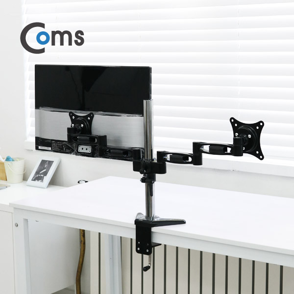 Coms 듀얼 모니터 거치대 / 회전 삼관절형, 1개당 최대하중 8kg