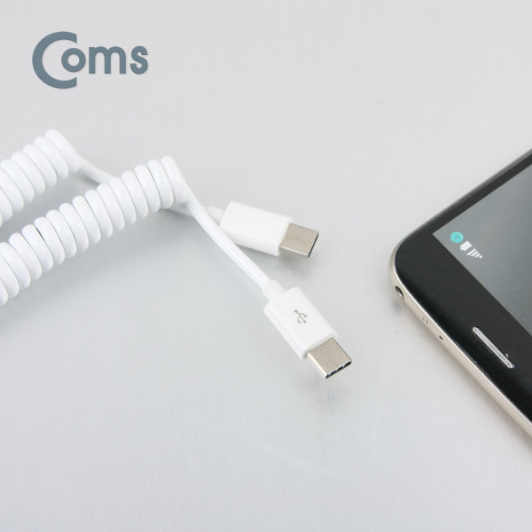 Coms USB 3.1 케이블 (USB to Type C) Y형, 스프링, 10cm
