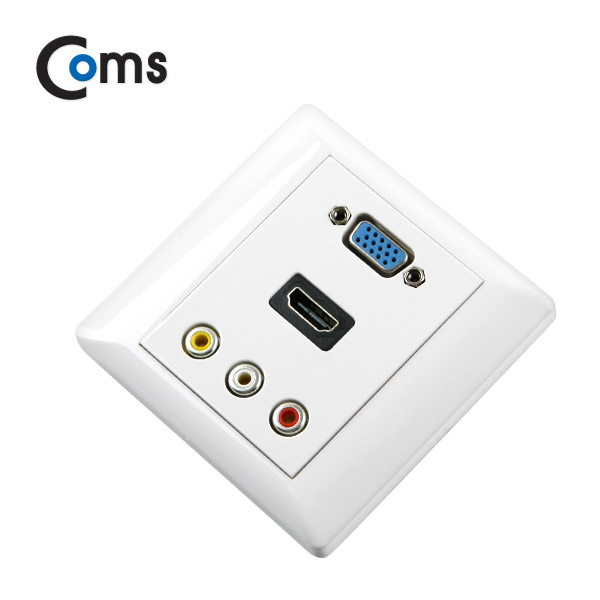 Coms HDMI 월 플레이트 (HDMI 꺾임형(꺽임)/RGB/3RCA)