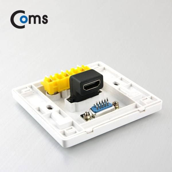 Coms HDMI 월 플레이트 (HDMI 꺾임형(꺽임)/RGB/3RCA)