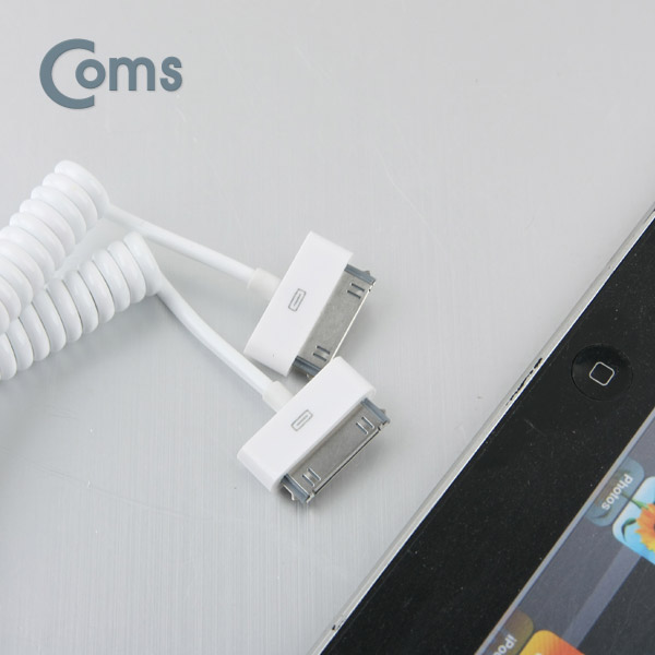 Coms IOS 30Pin USB 케이블 (USB to 30P) Y형, 스프링, 10cm
