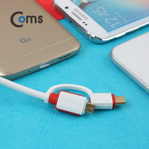 Coms USB 3.1 케이블(Type C) 2 in 1/ 꼬리물기