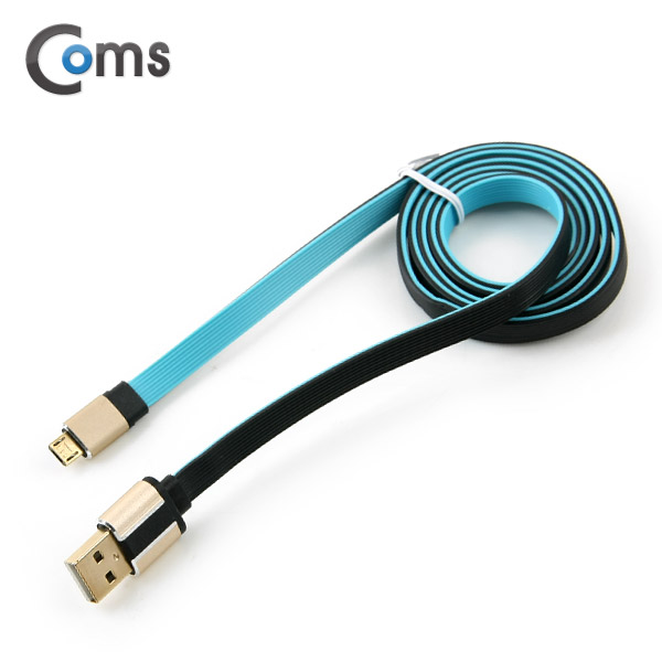 Coms 안드로이드 케이블 USB/Micro USB 5Pin(Flat Metal), 1M