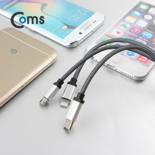 Coms USB 3.1 케이블 (Type C) 3 in 1/Y형 Micro 5P/ IOS 8Pin (8핀)