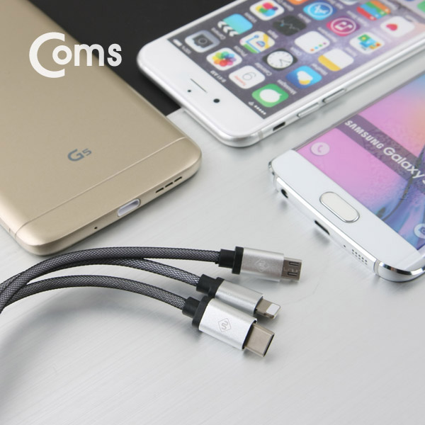 Coms USB 3.1 케이블 (Type C) 3 in 1/Y형 Micro 5P/ IOS 8Pin (8핀)