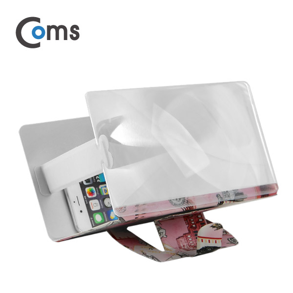 Coms 스마트폰 확대경, 2~4배 (핑크 일러스트)