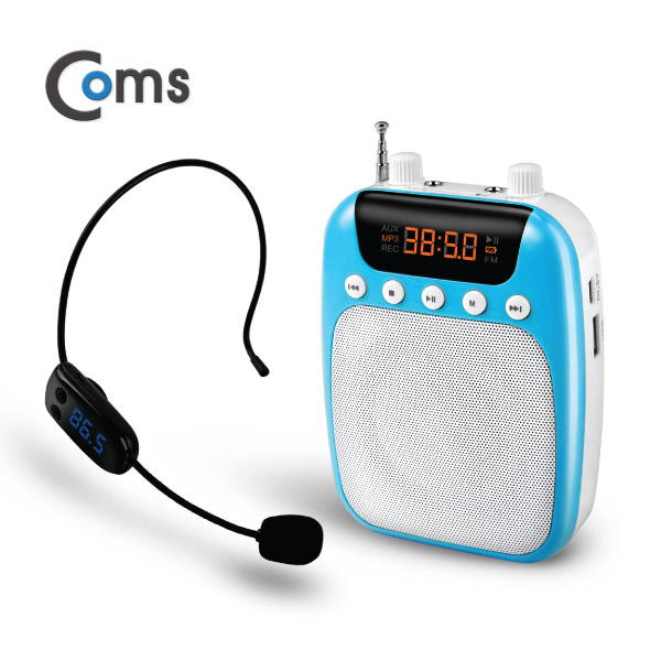 Coms 휴대용 무선 마이크 앰프(스피커) Blue
