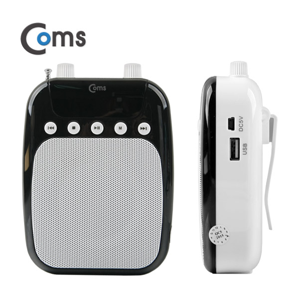 Coms 휴대용 FM 무선 마이크 앰프(스피커) Black