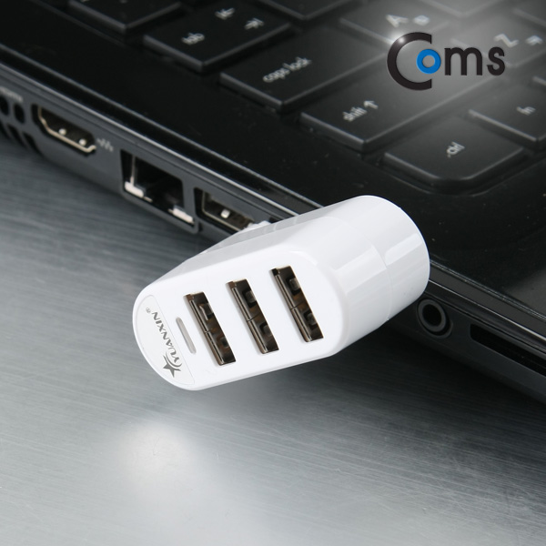 Coms USB 허브 2.0 (3P/무전원), 포트회전(90/180도)
