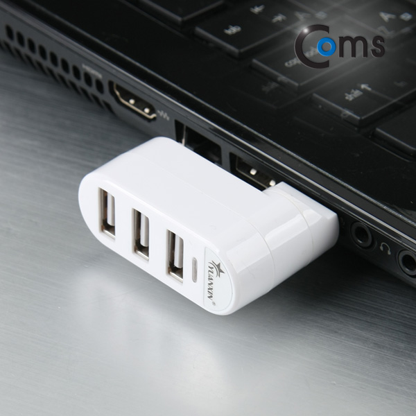 Coms USB 허브 2.0 (3P/무전원), 포트회전(90/180도)