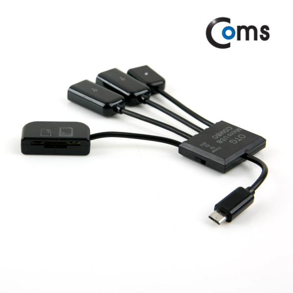 Coms 카드리더기(Micro 5P), USB 2Port/OTG / SD/Micro SD