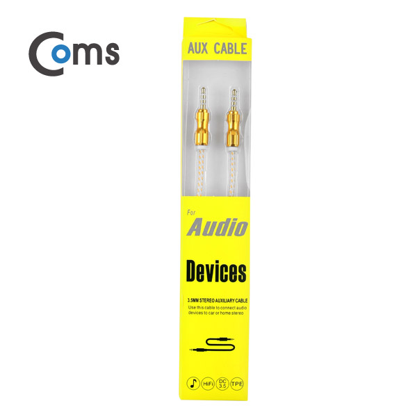 Coms 스테레오 케이블(4극), AUX, 1M Gold/Stereo