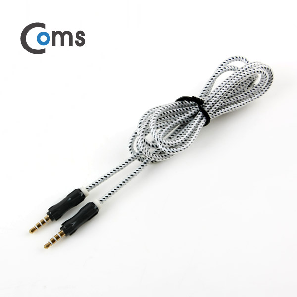 Coms 스테레오 케이블(4극), AUX, 1M Black/Stereo