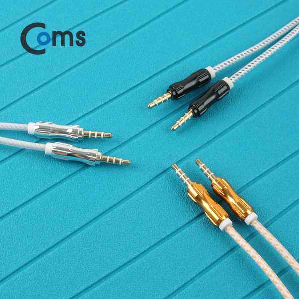 Coms 스테레오 케이블(4극), AUX, 1M Black/Stereo