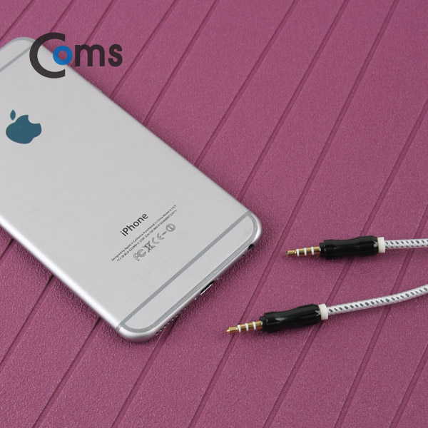 Coms 스테레오 케이블(4극), AUX, 1M Black/Stereo