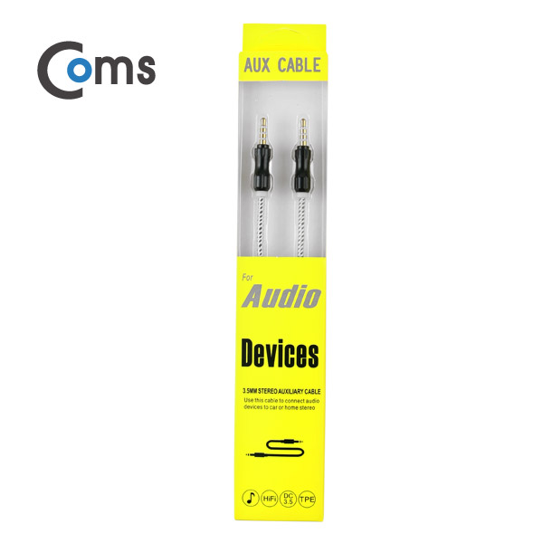 Coms 스테레오 케이블(4극), AUX, 1M Black/Stereo