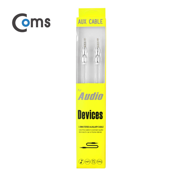 Coms 스테레오 케이블(4극), AUX, 1M Silver/Stereo