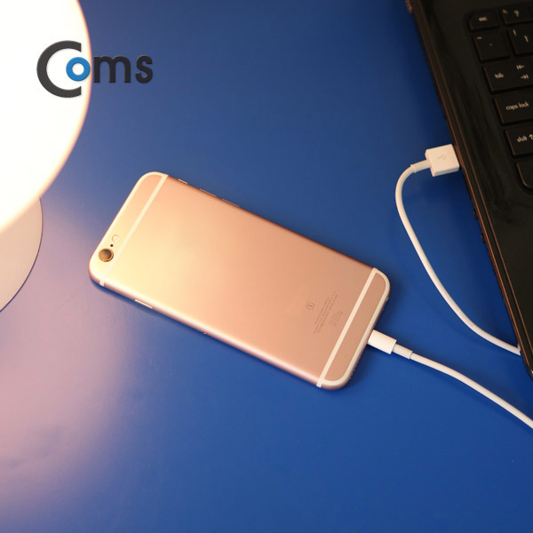 Coms IOS/안드로이드 듀얼 케이블 (5핀/8핀) 양면겸용, 약 50cm