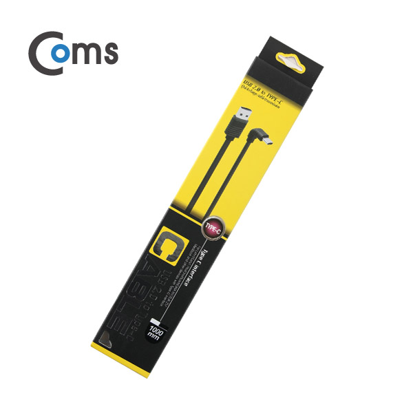 Coms USB 3.1 케이블(Type C), USB 2.0 A(M)/C(M) 1M / 전면꺾임(꺽임)