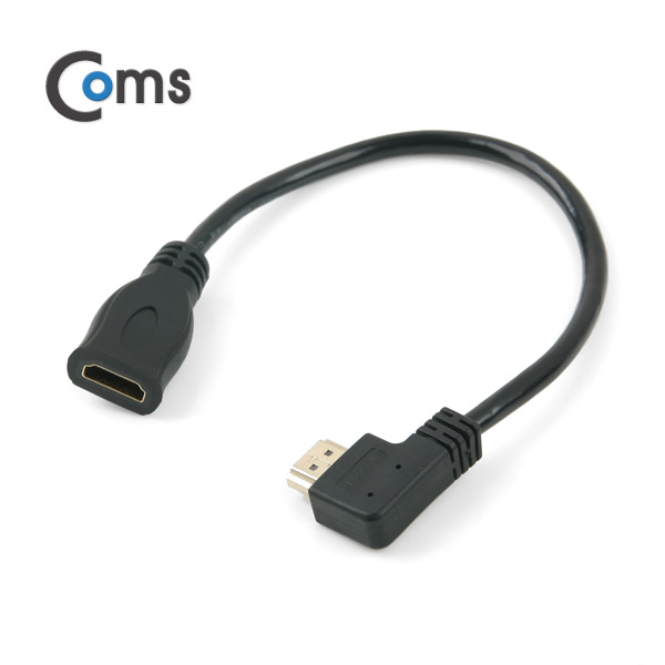 Coms HDMI 일체형 연장 젠더 (좌향꺾임/꺽임 M, F) 30cm